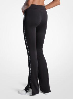 Logo Tape Flared Leggings in BLACK | Michael Kors