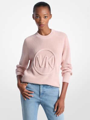 Braided Logo Cotton Blend Sweater