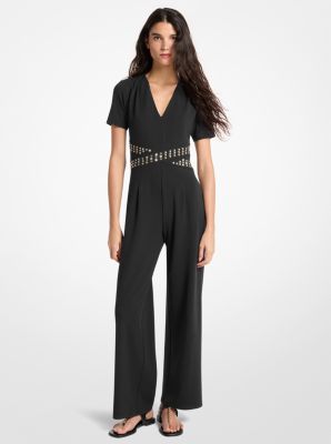 Studded Scuba Crepe Jumpsuit