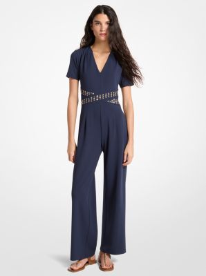Studded Scuba Crepe Jumpsuit