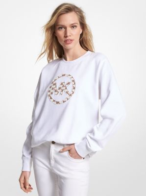 Logo Charm Cotton Blend Sweatshirt Michael Kors