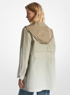 Ombré Logo Print Ciré Anorak in HUSK | Michael Kors
