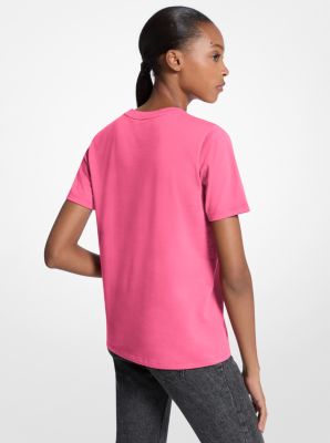 Sequined Logo Cotton T-Shirt