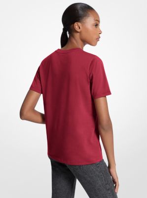 Sequined Logo Cotton T-Shirt