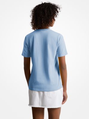 Sequined Logo Cotton T-Shirt