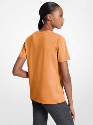 Sequined Logo Cotton T-Shirt