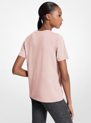Sequined Logo Cotton T-Shirt