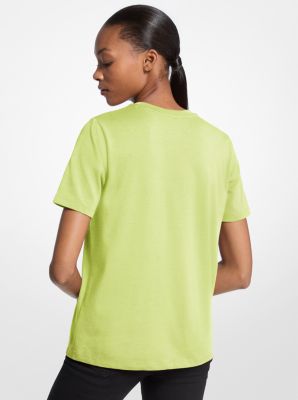 Studded Logo Charm Organic Cotton Jersey T-Shirt