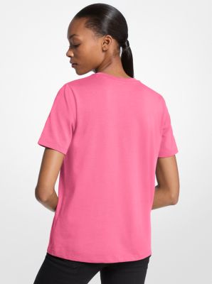 Studded Logo Charm Organic Cotton Jersey T-Shirt