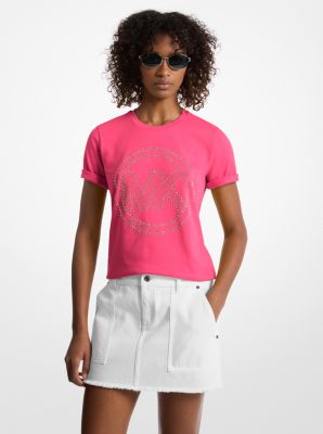 Studded Logo Charm Organic Cotton Jersey T-Shirt