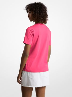 Studded Logo Charm Organic Cotton Jersey T-Shirt