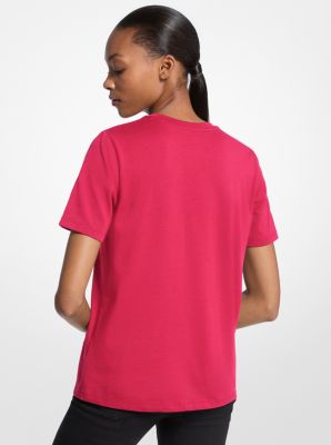 Studded Logo Charm Organic Cotton Jersey T-Shirt