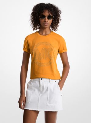 Studded Logo Charm Organic Cotton Jersey T-Shirt