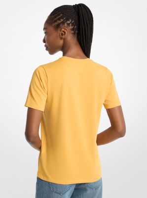 Camiseta de punto de algod&oacute;n org&aacute;nico con logotipo con tachuelas