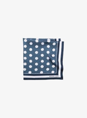 Michael Kors Polka Dot Signature Logo Satin Twill Scarf