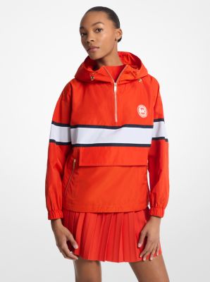 Veste cirée à rayures et à fermeture éclair