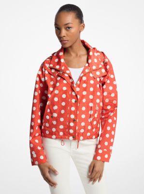 Veste cirée à pois et à logo Signature