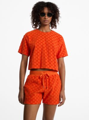 Camisa oversize de rizo jacquard con logotipo