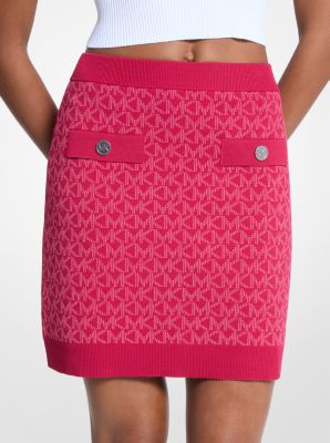 Michael Kors Logo Jacquard Knit Skirt