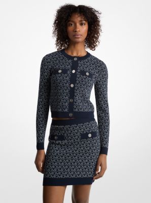 Jupe tricotée en jacquard à logo