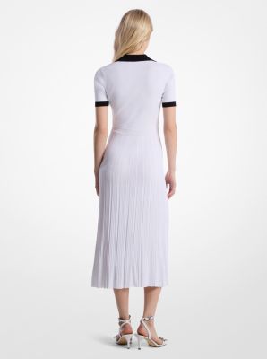 Stretch Knit Polo Dress