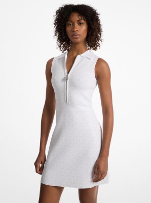 Vestido con cremallera y jacquard con logotipo image number 0