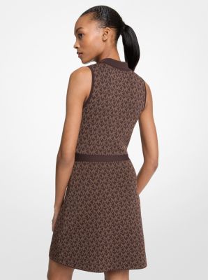 Robe en jacquard à logo et à fermeture éclair
