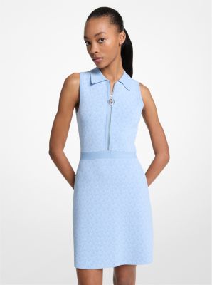 Vestido con cremallera y jacquard con logotipo
