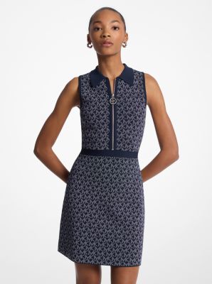 Vestido con cremallera y jacquard con logotipo