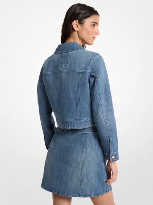 Carson Denim Cropped Jacket in DUSK BLUE WASH | Michael Kors