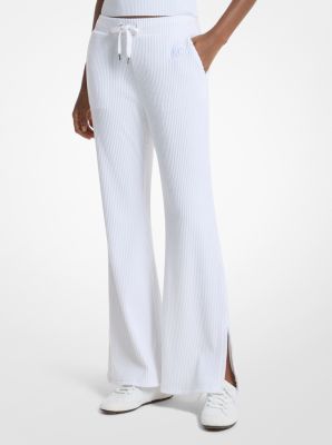 Ribbed Knit Pants in WHITE | Michael Kors