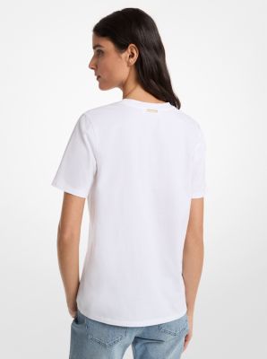 Graphic Logo Cotton T-Shirt in WHITE | Michael Kors
