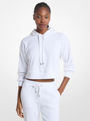 Ribbed Knit Hoodie in WHITE | Michael Kors