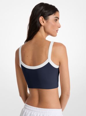 Stretch Knit Sports Bra in MIDNIGHTBLUE | Michael Kors