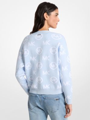 Logo Jacquard Cotton Blend Cardigan