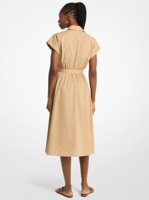 Robe mi-longue en popeline de coton