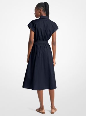 Robe mi-longue en popeline de coton in MIDNIGHTBLUE | Michael Kors