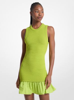 Ruffled Woven Mini Dress in LIME | Michael Kors [US]