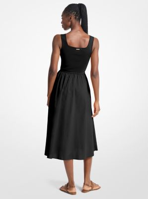 Viscose Blend Midi Dress in BLACK | Michael Kors