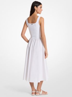 Viscose Blend Midi Dress in WHITE | Michael Kors