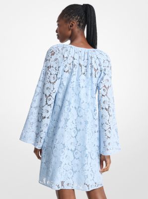 Studded Corded Floral Lace Dress in PASTEL BLUE | Michael Kors