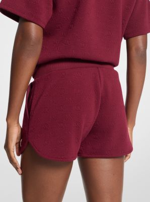 Short en tricot jacquard &agrave; logo in MERLOT | Michael Kors