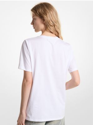 Sequined Lemon Organic Cotton Jersey T-Shirt