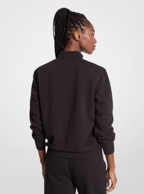 Logo Jacquard Quarter-Zip Sweater