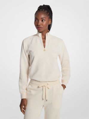 Logo Jacquard Quarter-Zip Sweater