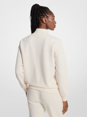 Logo Jacquard Quarter-Zip Sweater