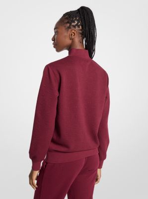 Logo Jacquard Quarter-Zip Sweater