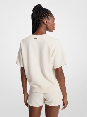 Logo Jacquard Knit Short-Sleeve Sweatshirt | Michael Kors [US]
