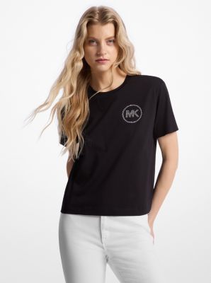 MK Verziertes Logo-T-Shirt Aus Biobaumwolle - Schwarz