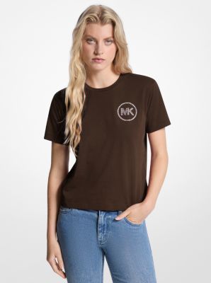 Michael Kors Logo Charm Print Organic Cotton T-Shirt | Arden